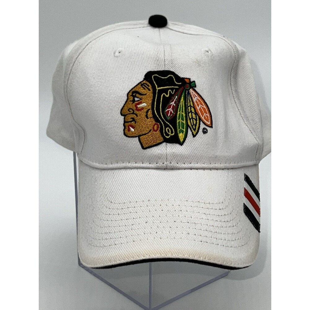Chicago Blackhawks Hockey AT&T Kick 10 White Cotton Baseball Style Trucker Cap